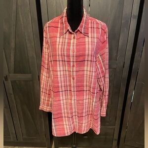 Avenue Red plaid button down 18/20